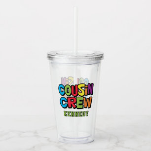 Cute Colorful Cousin Crew Family Reunion Acrylic Tumbler
