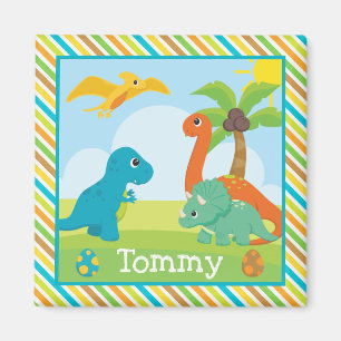 Cute Colorful Dinosaur Friends Kids Magnet