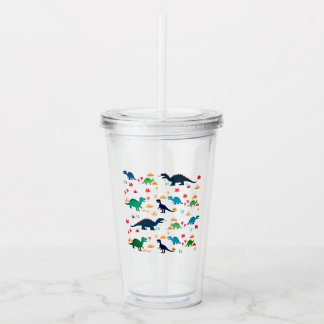 Cute Colorful Dinosaurs Pattern  Acrylic Tumbler