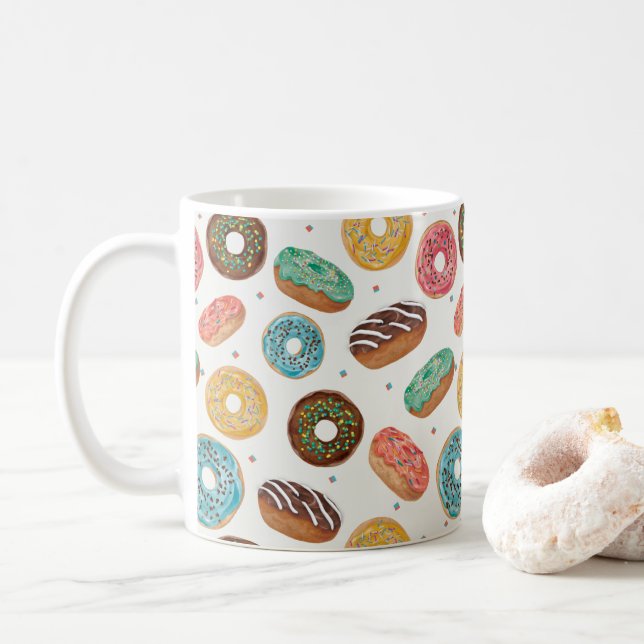 Cute colorful Donut Print Mug (With Donut)
