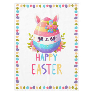 Cute, colorful Easter egg bunny Tablecloth