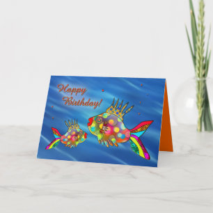 Cute Colorful Fish Birthday Card