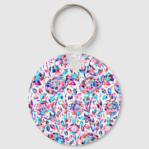 Cute colorful floral design key ring