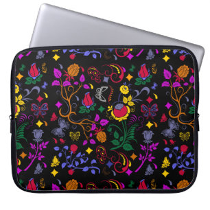Cute colorful floral pattern  laptop sleeve