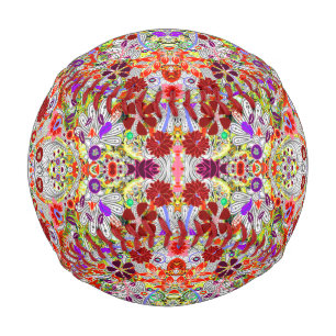 Cute colorful flowers collage design baseball