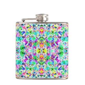 Cute colorful fragments design hip flask
