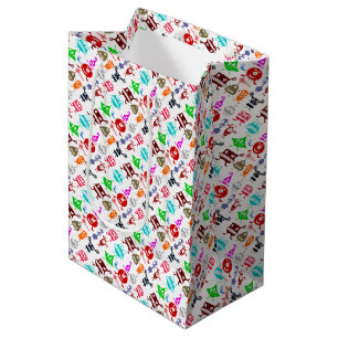 Cute colorful funny monsters patterns medium gift bag