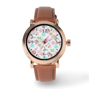 Cute colorful funny monsters patterns watch