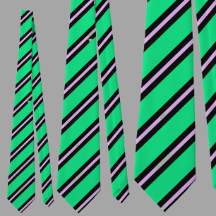 Cute Colorful Green Stripes Pattern          Tie