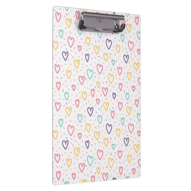 Cute Colorful Hearts Clipboard  (Right)