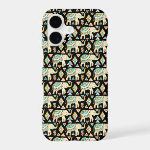Cute colorful indian elephants pattern