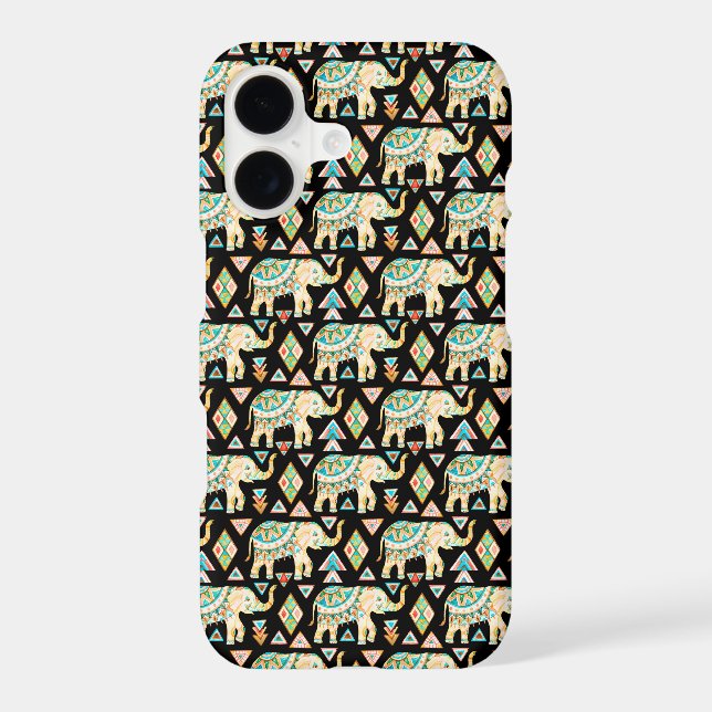 Cute colorful indian elephants pattern (Back)