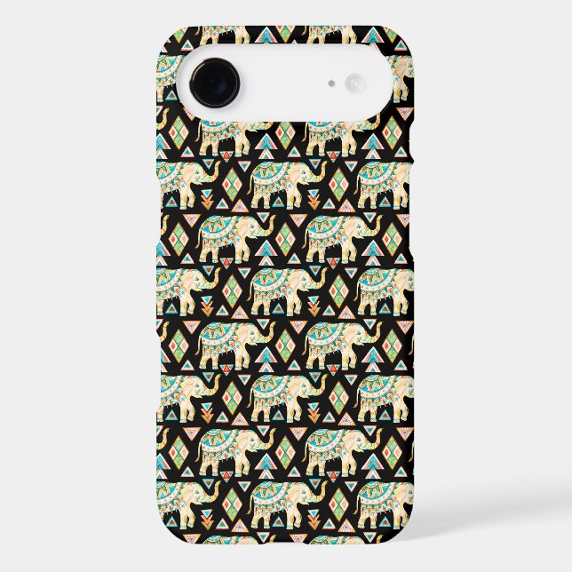Cute colorful indian elephants pattern (Back)