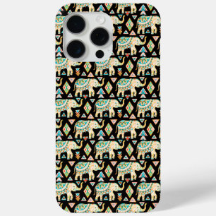 Cute colorful indian elephants pattern iPhone 15 pro max case