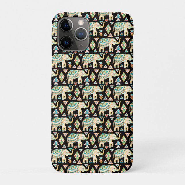 Cute colorful indian elephants pattern Case-Mate iPhone case (Back)