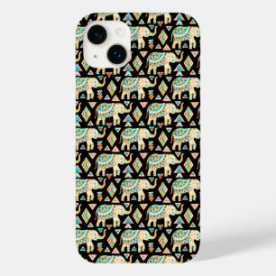 Cute colorful indian elephants pattern Case-Mate iPhone 14 plus case