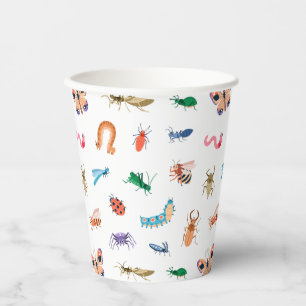 Cute Colorful Insect Pattern Paper Cups
