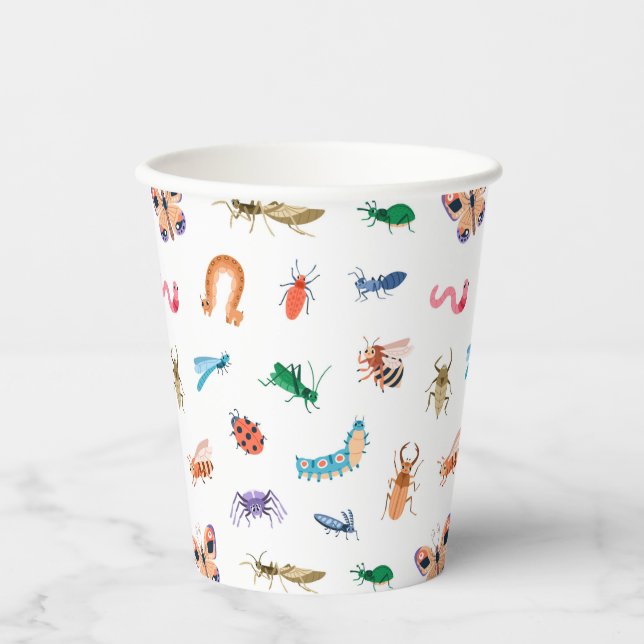 Cute Colorful Insect Pattern Paper Cups (Front)