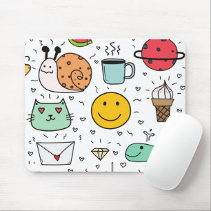 Cute Colorful Kids Toys Doodle  Mouse Mat