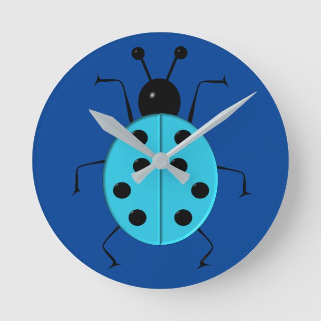 Cute colorful ladybugs ,lucky charm round clock (Front)