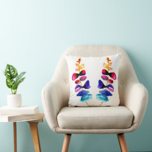 Cute colorful leaves watercolor cushion