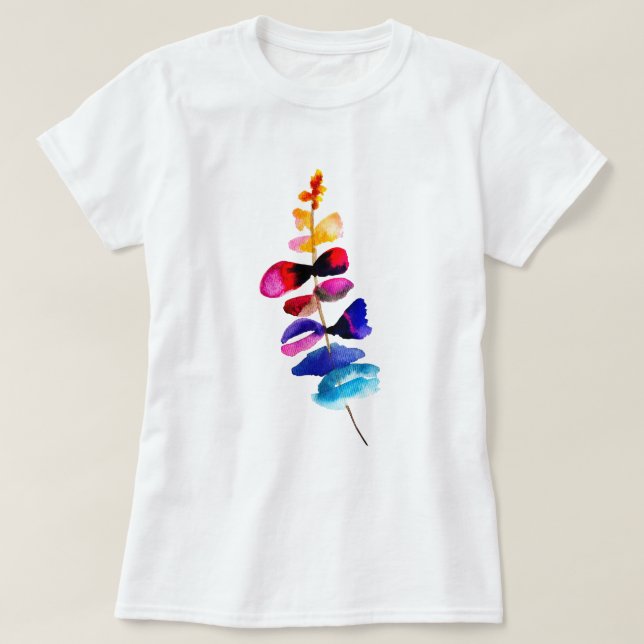 Cute colorful leaves watercolor T-Shirt (Design Front)