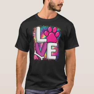 Cute Colorful Love Dog Paw Dog Puppy Lover Women G T-Shirt