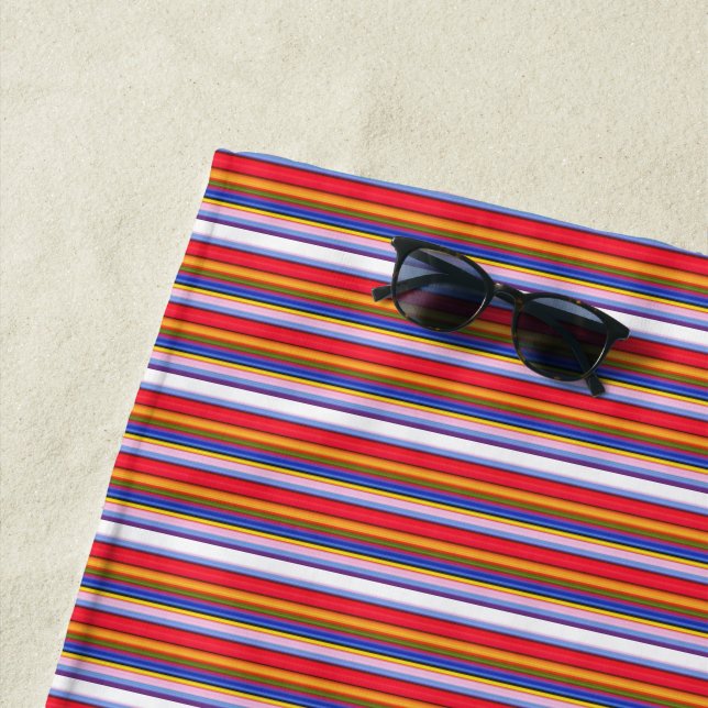 Cute colorful magic stripes beach towel (In Situ)
