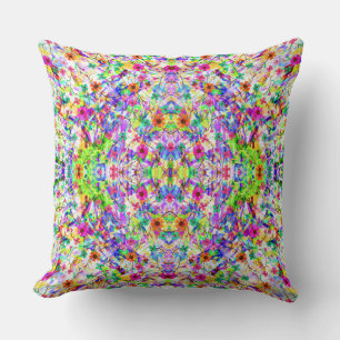 Cute colorful magic summer flowers cushion