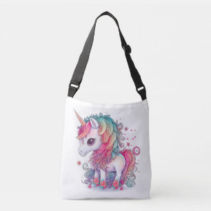 Cute Colorful Magical Creature Unicorn Artwork   Crossbody Bag