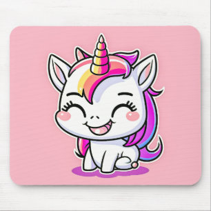 Cute Colorful Magical Happy Unicorn Artwork   Mouse Mat