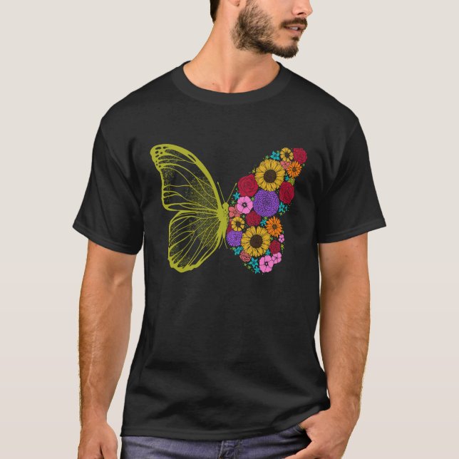 Cute Colorful Monarch Butterfly Flower  Butterflie T-Shirt (Front)