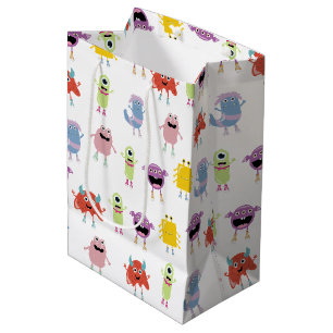 Cute Colorful Monsters Funny Kids Children Pattern Medium Gift Bag
