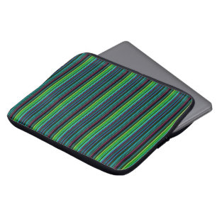 Cute colorful neon stripes laptop sleeve