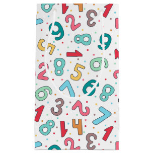 Cute Colorful Numbers Pattern Kids Birthday Small Gift Bag