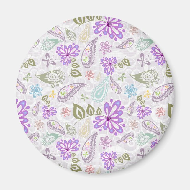 Cute colorful pastel paisley patterns magnet (Front)