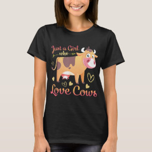 Cute Colorful Pink Hearts Cows T-Shirt