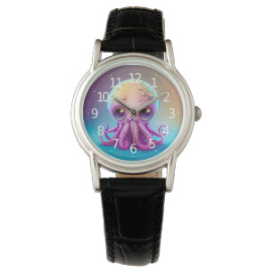 Cute Colorful Purple Octopus Alien Artwork   Watch