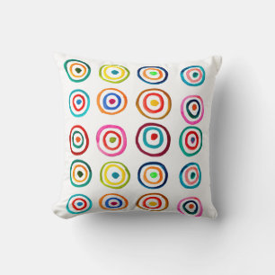 Cute colorful rainbow circles whimsical cushion