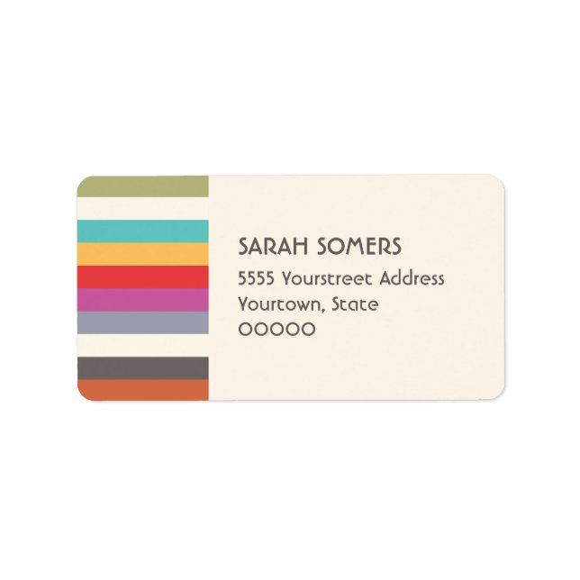 Cute Colorful Rainbow Stripes Label (Front)