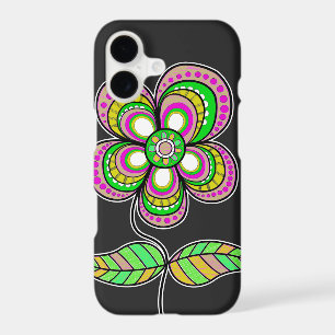 Cute Colorful Retro Flower Illustration