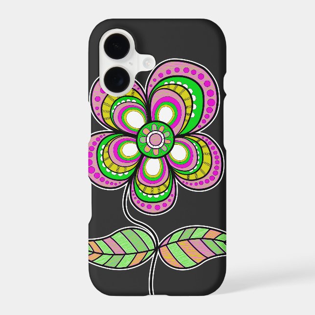 Cute Colorful Retro Flower Illustration (Back)