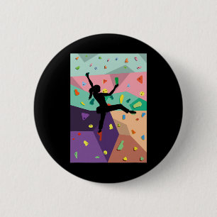 Cute Colorful Rock Climbing Bouldering Wall Climbe 6 Cm Round Badge