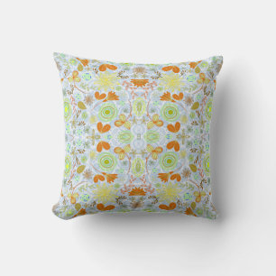 Cute colorful seamless flowers patterns cushion