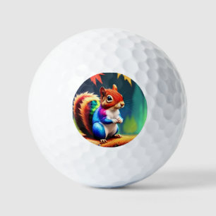 Cute Colorful Sitting Squirrel-75463 Golf Balls