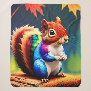 Cute Colorful Sitting Squirrel-75463 Sherpa Blanket