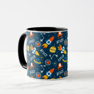 Cute Colorful Space Adventures Pattern Mug