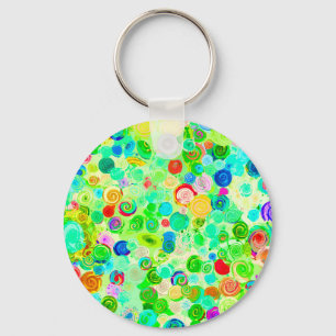 Cute colorful spiral cosmos patterns key ring
