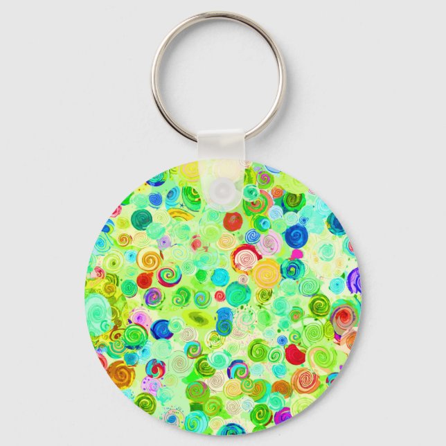 Cute colorful spiral cosmos patterns key ring (Front)