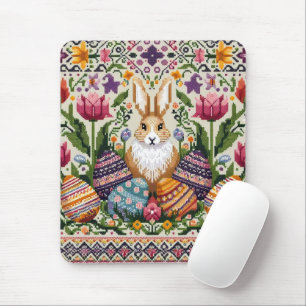 Cute/Colorful Spring/Easter fair isle  Mouse Mat
